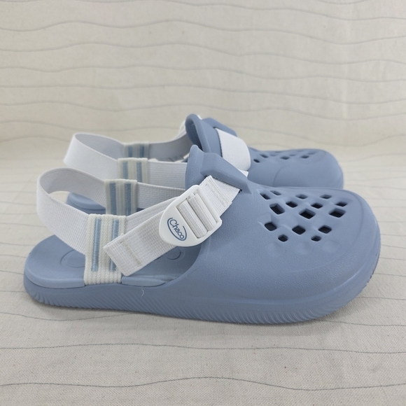 Chaco Shoes - Chaco Womens Chillos Adjustable Stap Blue & White Rubber Clogs Size 8 EUC